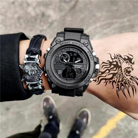 Men's Watches Sports Outdoor Waterproof Military Watch Date Multi Function LED - Picture 6 of 6